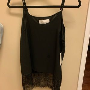 Brochu Walker Black silk and lace cami